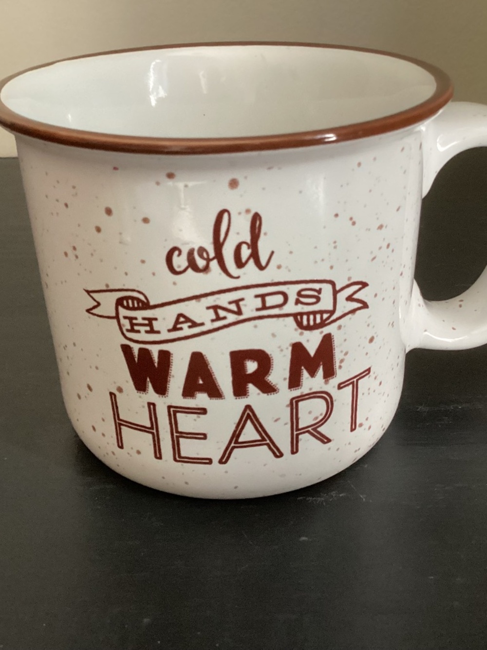 “Cold Hands Warm Heart” Round Ceramic 12.5oz Coffee Tea Mug